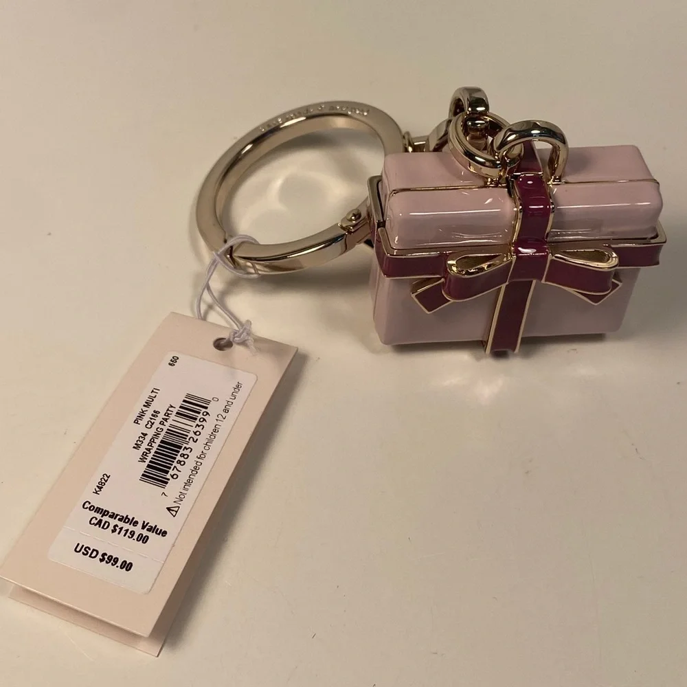 kate spade New York Pink Gift Box Keychain
